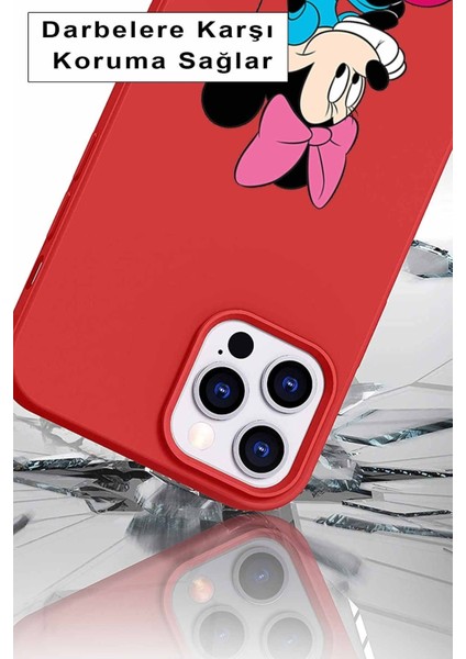 Samsung Galaxy M51 Soft Premier Kapak Minnie Mouse-E Tasarımlı Silikon Kılıf - Siyah