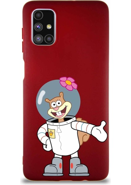 Samsung Galaxy M51 Soft Premier Kapak Sandy Tasarımlı Silikon Kılıf - Mürdüm