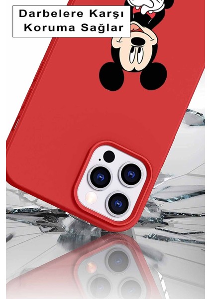 Samsung Galaxy S20 Fe Soft Premier Kapak Mickey Mouse-A Tasarımlı Silikon Kılıf - Mürdüm