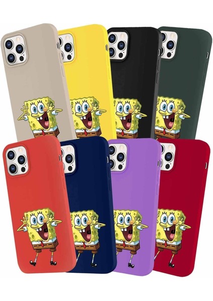 Samsung Galaxy S21 Ultra Soft Premier Kapak Sünger Bob Tasarımlı Silikon Kılıf - Pudra
