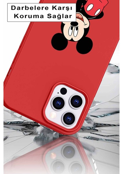 Samsung Galaxy Note 10 Lite Soft Premier Kapak Mickey Mouse-B Tasarımlı Silikon Kılıf - Pudra