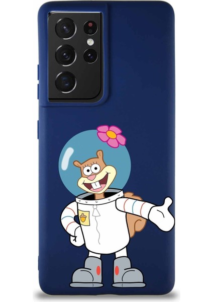 Samsung Galaxy S21 Ultra Soft Premier Kapak Sandy Tasarımlı Silikon Kılıf - Lacivert