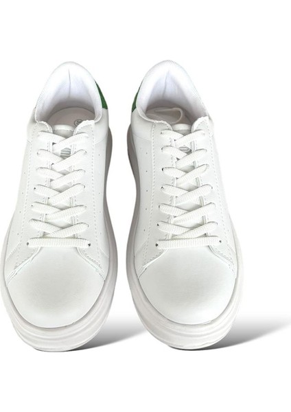 Kalın Taban Spor Kadın Sneaker Ayakkabı Beyaz - Yeşil fırsatları