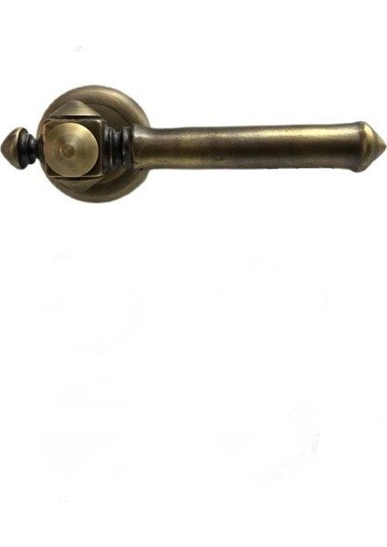 Antik Bronz Rozetli Kapı Kolu A-177 Yale Antik Sarı