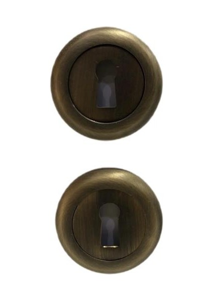 Antik Bronz Rozetli Kapı Kolu A-177 Yale Antik Sarı