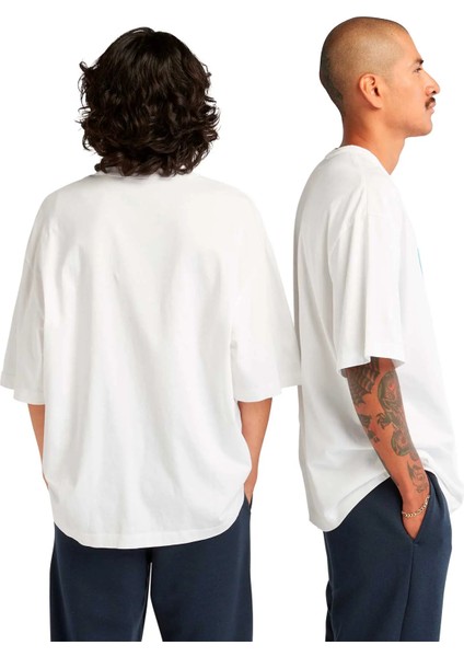 Regenerative Organic Cotton Graphic Erkek Beyaz Yuvarlak Yaka Tişört fiyatları