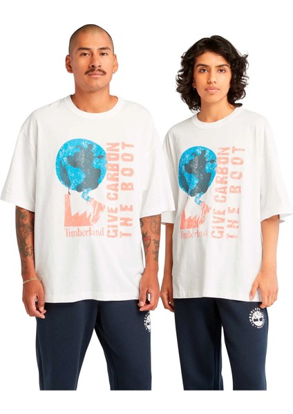 Regenerative Organic Cotton Graphic Erkek Beyaz Yuvarlak Yaka Tişört modelleri