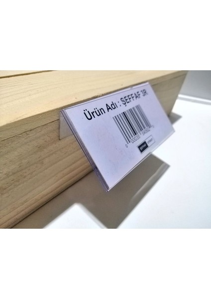 Şeffaf Etiket 10 Adet Pvc 5X10 cm Etiketlik Yapışkanlı Şeffaf Açılı Raf Etiketliği Isim Ürün Etiketi Etiket Cebi