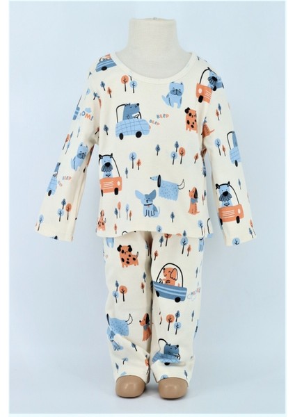 Erkek Bebek Pijama Badi ve Pantolon 2'li Takım 0117