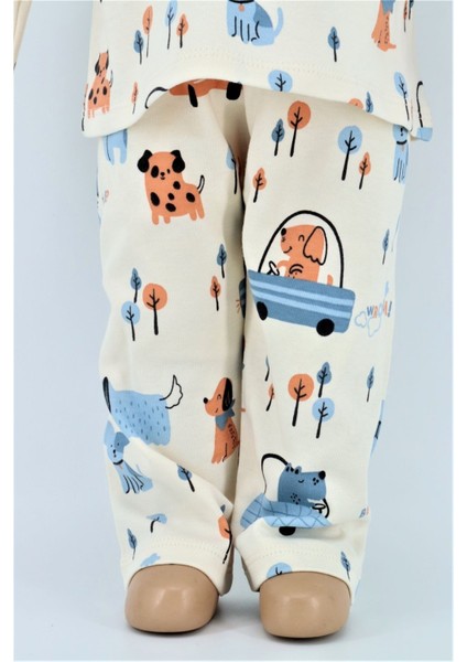 Erkek Bebek Pijama Badi ve Pantolon 2'li Takım 0117 modelleri
