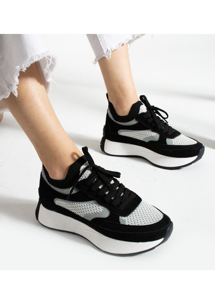 Aron Siyah Triko Kadın Sneakers