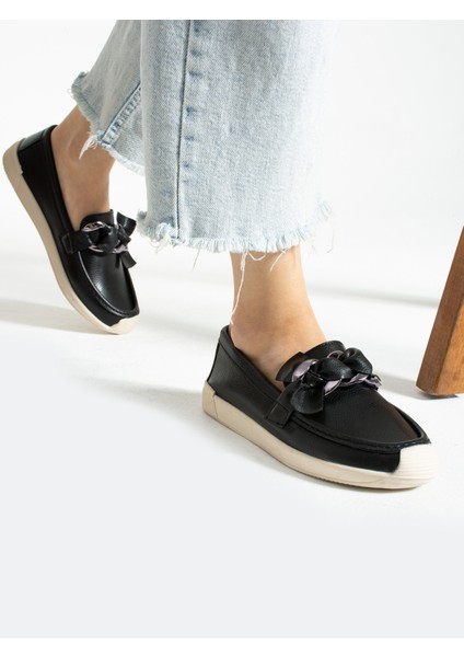 Grant Siyah Toka Detay Kadın Loafer modelleri