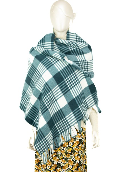 Kadın Kışlık Polar Geniş Tarz Atkı Şal Pamuklu Iplikten Örme Şık Kare Desenli Modern indirimleri