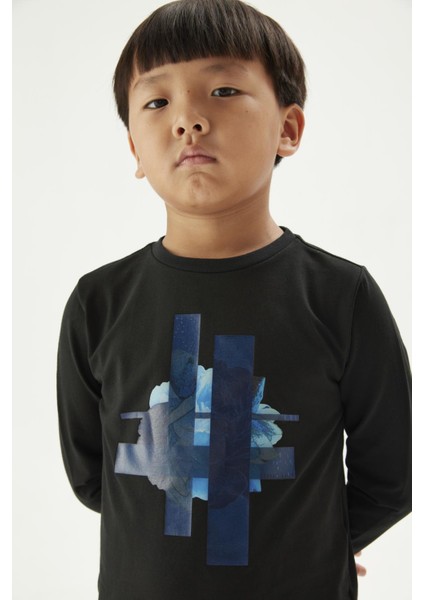 Erkek Çocuk Siyah T-Shirt 23FW0NB3520