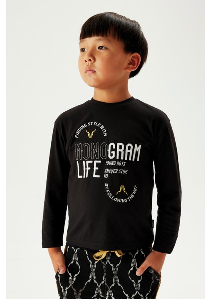 Erkek Çocuk Siyah T-Shirt 23FW1NB3531