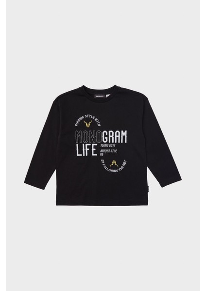 Erkek Çocuk Siyah T-Shirt 23FW1NB3531