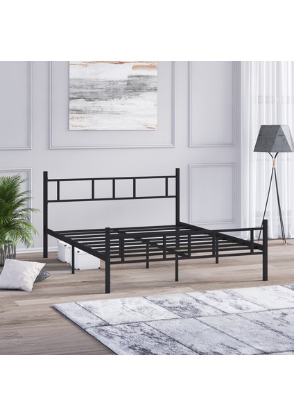 Metal Karyola, Akın Metal Karyola, 160X200 cm Siyah, Ferforje Karyola modelleri