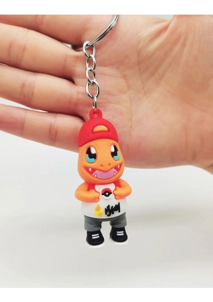 Pokemon 3D Figür Anahtarlık Charmender Slikon Anahtarlık Sevgililer Günü Doğum Günü Hediyesi Hediye Paketli