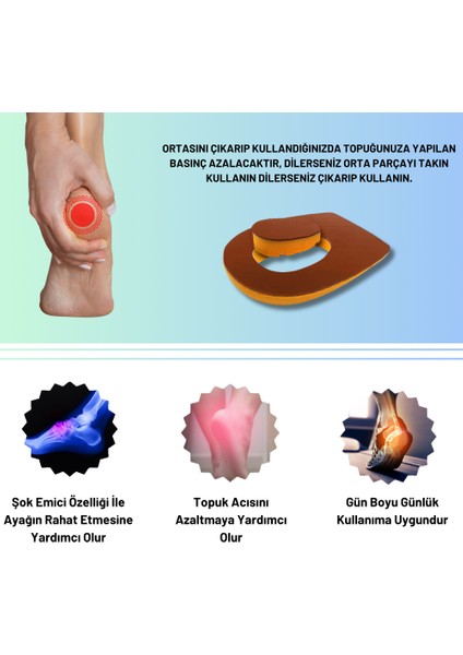 Heel Relief Deri Topuk Dikeni Tabanlık,topuk Yumuşatıcı Iç Taban,gizli Topuk Dikeni Tabanlık ,erkek,kadın, Kiremit