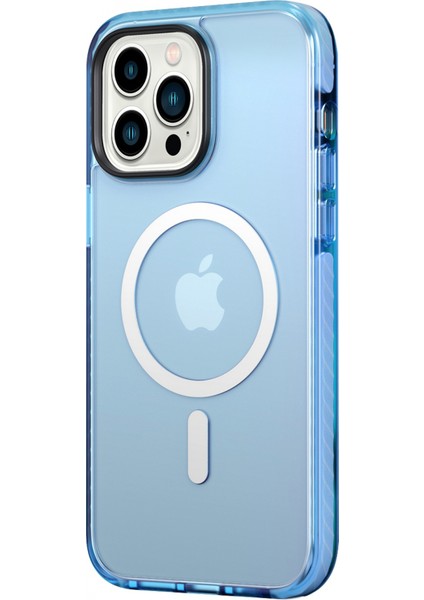 iPhone 14 Pro Max Shield Serisi Magsafe Anti Shock Kılıf Mavi