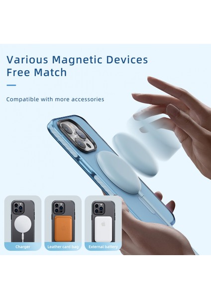 iPhone 14 Pro Max Shield Serisi Magsafe Anti Shock Kılıf Mavi modelleri