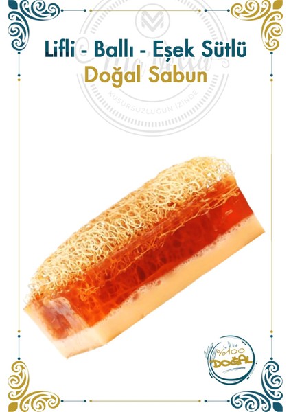 Doğal El Yapımı Kabak Lifli Ballı Eşek Sütlü Sabun 120 gr