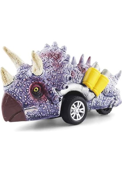 Dinozor Oyuncak Triceratops Mini Dinozor Arabası Oyuncak Çek Bırak Dinozor Figürleri
