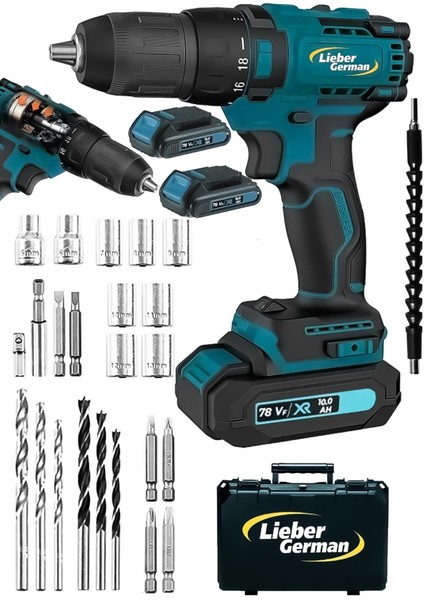 Tekno Trust Li-Ion Akülü Vidalamalar X-Drive Darbeli 58 V 10 Ah Çift Akülü Metal Şanzuman Şarjlı Vidalama Matka