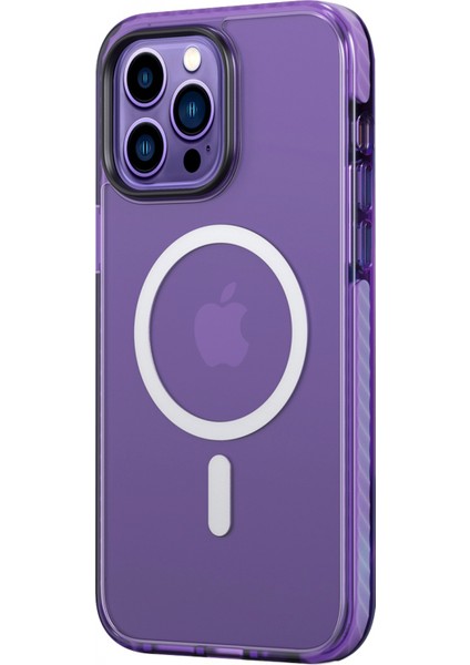 iPhone 14 Pro Shield Serisi Magsafe Anti Shock Kılıf Mor