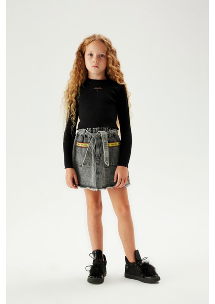 Kız Çocuk Siyah T-Shirt 23FW0TJ4518