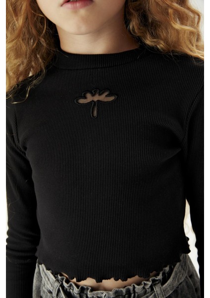 Kız Çocuk Siyah T-Shirt 23FW0TJ4518 modelleri