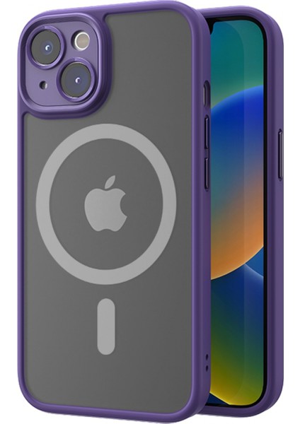 iPhone 14 Pro Anti-Drop Lens Korumalı Magsafe Kılıf Mor
