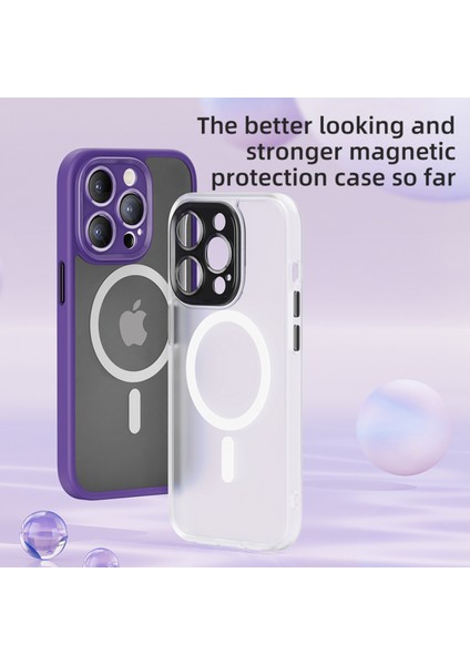 iPhone 14 Pro Anti-Drop Lens Korumalı Magsafe Kılıf Mor modelleri