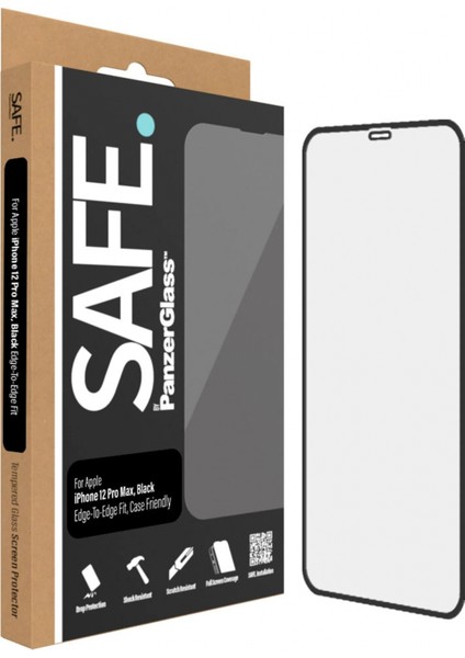 Safe. Apple iPhone 12 Pro Max Case Friendly Ekran Koruyucu Siyah