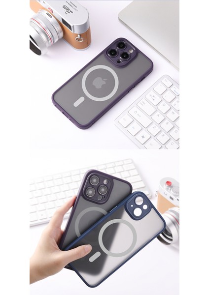 iPhone 14 Anti-Drop Lens Korumalı Magsafe Kılıf Mavi fiyatları