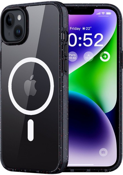iPhone 14 Pro Shield Serisi Magsafe Antishock Kılıf Şeffaf Siyah