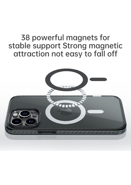 iPhone 14 Pro Shield Serisi Magsafe Antishock Kılıf Şeffaf Siyah