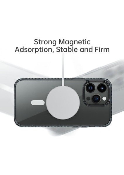 iPhone 14 Pro Shield Serisi Magsafe Antishock Kılıf Şeffaf Siyah