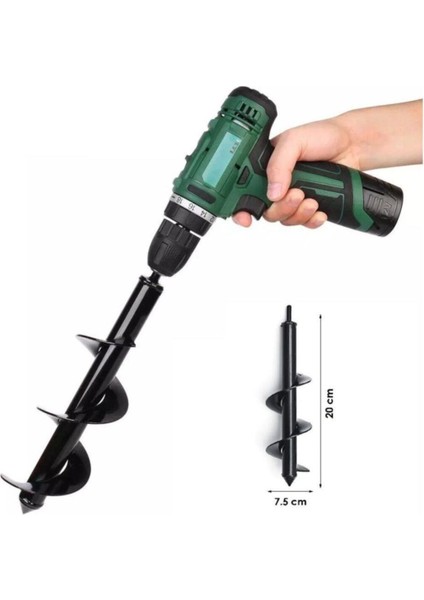 Tekno Trust Bahçe Toprak Delici Universal Matkap Ucu Toprak Burgu Aparatı