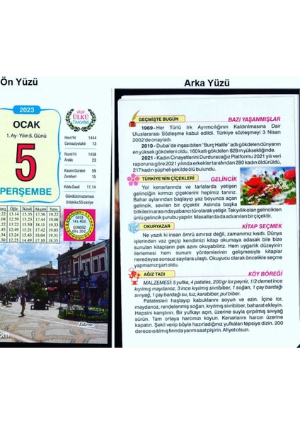 Kitap Takipçileri 2023 Yılı Vasıf Ülkü Takvimi 365 Gün Yapraklı DİKKAT 2023 yılına aittir