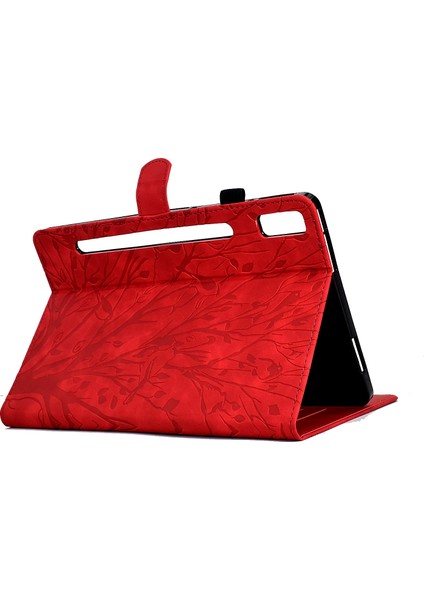 Lenovo M10 Gül Kırmızı Için Deri Tablet Kılıfı (Yurt Dışından)
