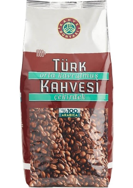 Kahve Dünyası Çok Kavrulmuş ve Orta Kavrulmuş Türk Kahvesi 1 kg x 2 Adet