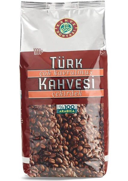 Kahve Dünyası Çok Kavrulmuş ve Orta Kavrulmuş Türk Kahvesi 1 kg x 2 Adet