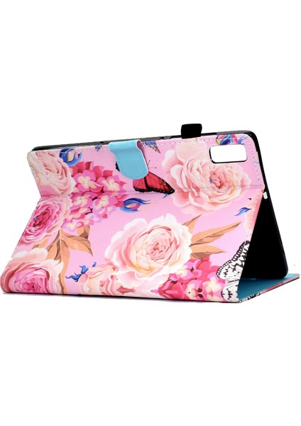 Lenovo Tab M8 Için Çiçek Pu Kılıfı 4th Gen TB-300FU Mor (Yurt Dışından)