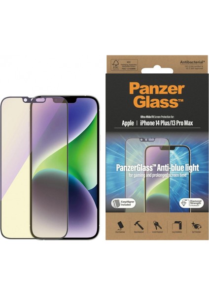 Panzerglass iPhone 14 Plus/13 Pro Max Antibluelight Ekran Koruyucu Cam