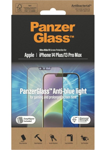 Panzerglass iPhone 14 Plus/13 Pro Max Antibluelight Ekran Koruyucu Cam