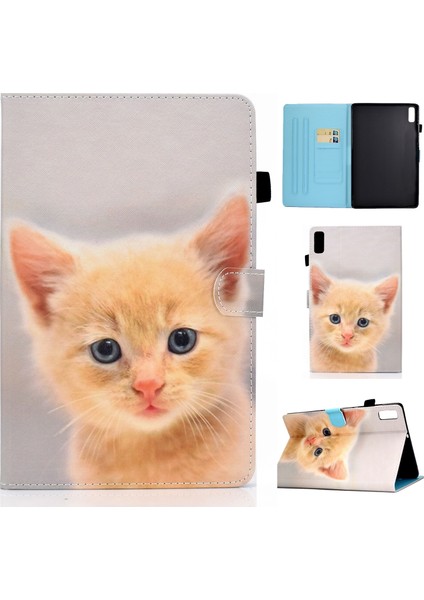 Lenovo Tab M9 Mavi Kelebek Için Renkli Çizim Pu Tablet Kılıf (Yurt Dışından)