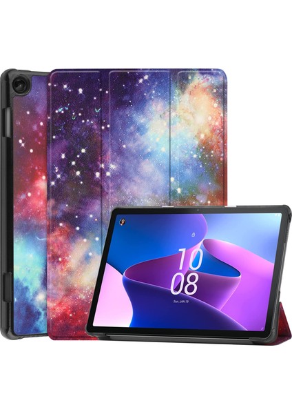 Lenovo Için Çiçek Pu Kılıfı M9 Mor (Yurt Dışından)