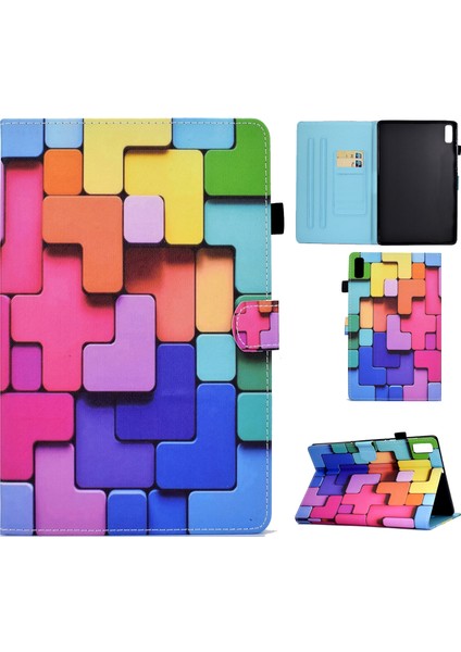 Lenovo Tab P11 Pro Gen 2 Lion Için Renkli Çizim Pu Tablet Kılıfı (Yurt Dışından)