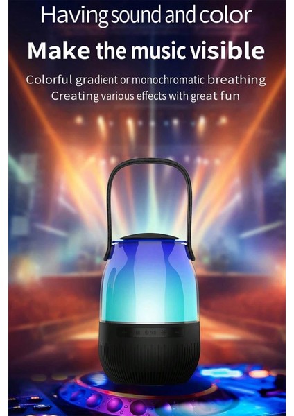 Siyah D22 Siyah Taşınabilir Bluetooth Hoparlör